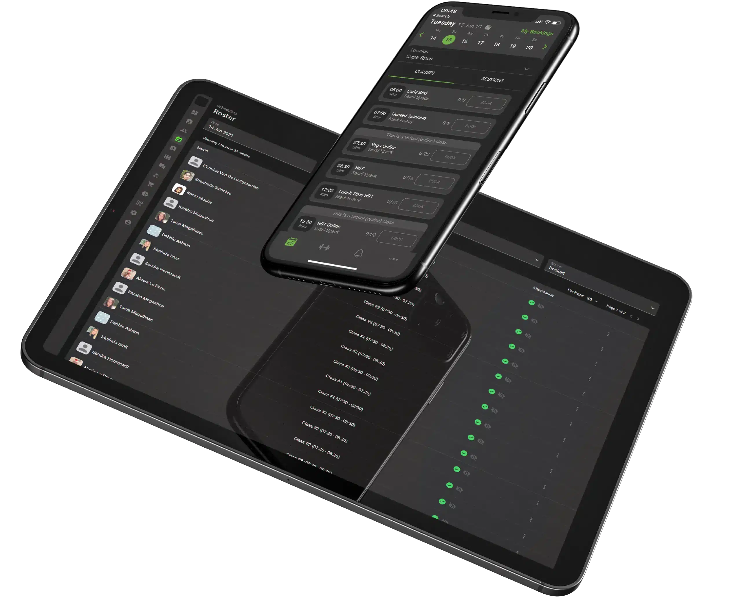 Octiv Gym software apps for mobile and tablet