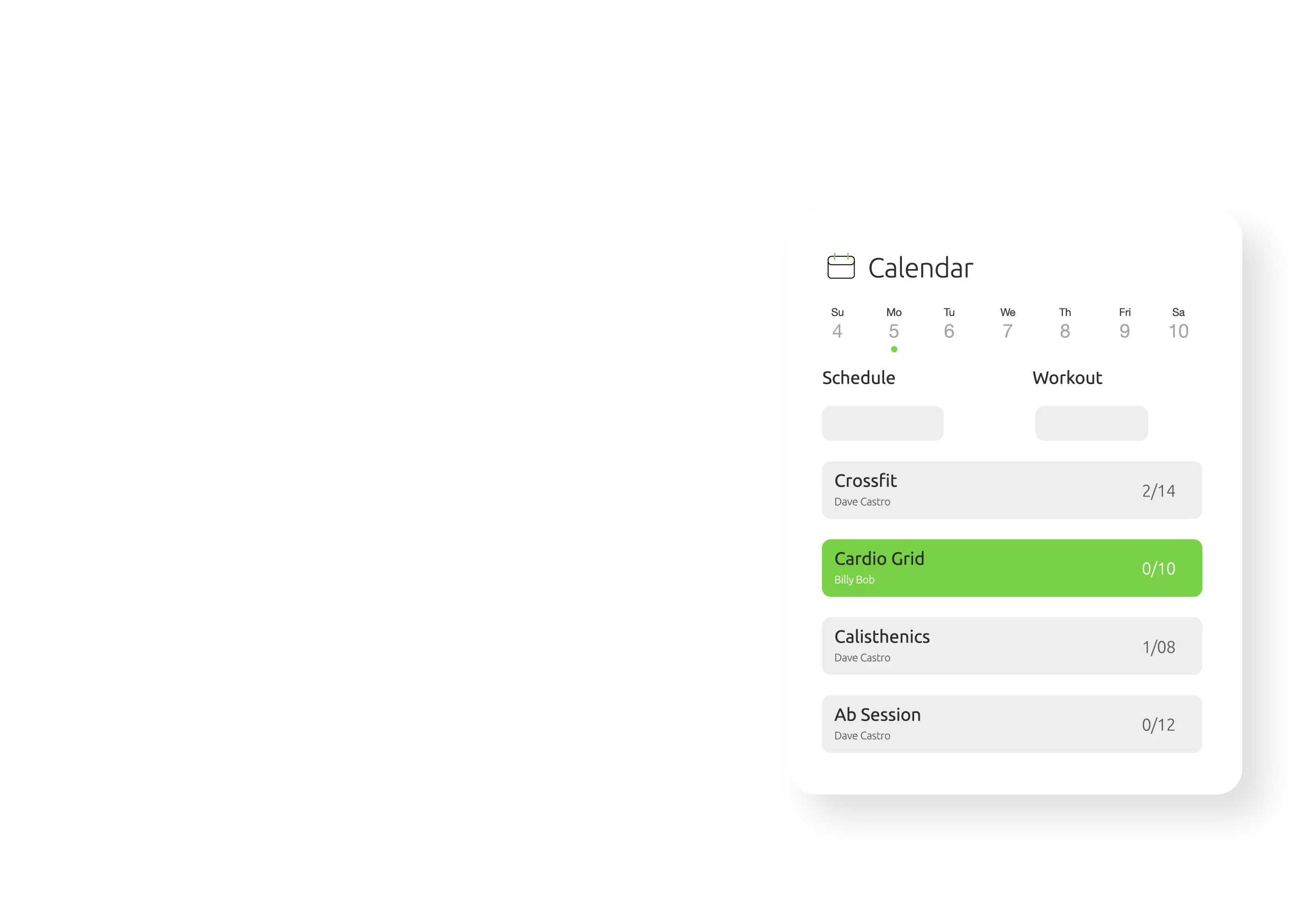 Gym management scheduling tools