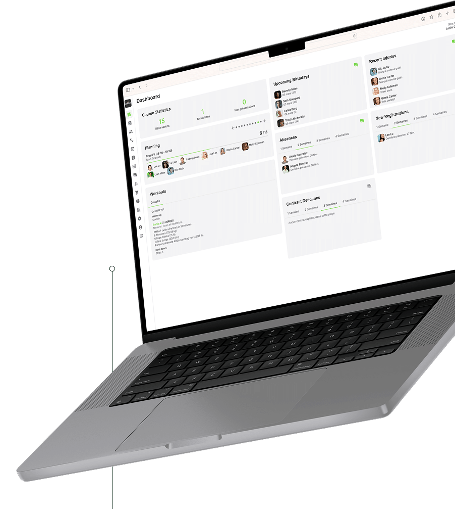Octiv dashboard on MacBook
